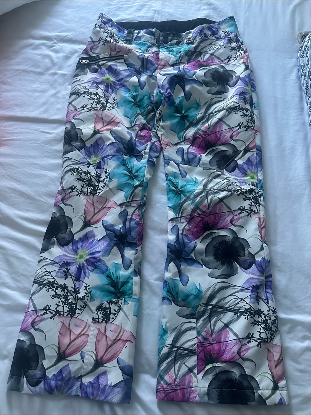 Obermeyer Printed Malta Insulated Ski Pants Floral Watercolor Women’s Size 12